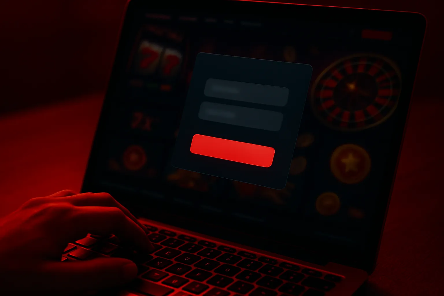 Formularz logowania Vavada z polami na dane konta i hasło