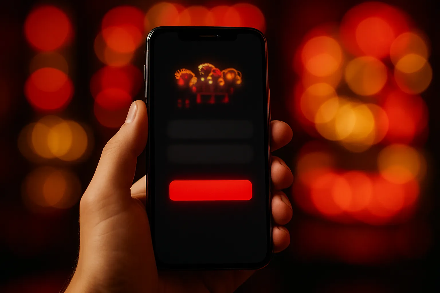 Smartfon z mobilnym ekranem logowania Vavada trzymany w dłoni